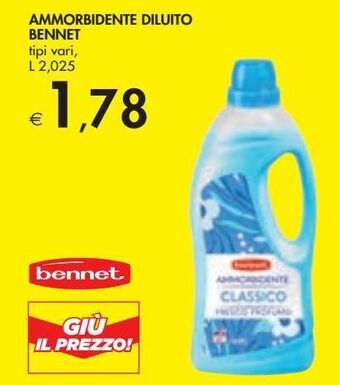 Bennet Ammorbidente diluito bennet offerta