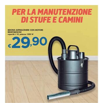 Bennet Bidone aspiracenere con motore bravo&facile offerta