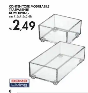 Bennet Contenitore modulabile trasparente domoliving offerta