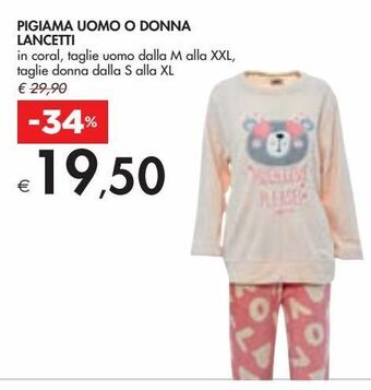 Bennet Pigiama uomo o donna lancetti offerta