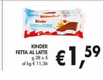 Supermercato Coal Kinder fetta al latte offerta