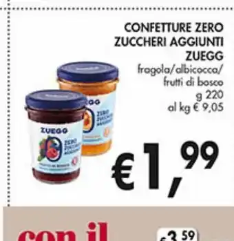Supermercato Coal Confettura zero zuccheri aggiunti zuegg offerta