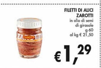 Supermercato Coal Filetti di alici zarotti offerta