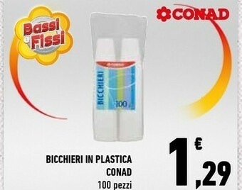 Conad Conad Bicchieri In Plastica offerta