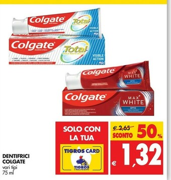 Tigros Colgate Dentifricio offerta