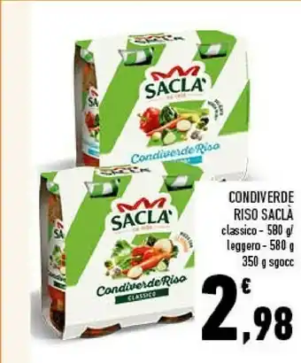 Conad City Saclà Condiverde Riso Classico Gusto Ricco 580 G(ml) offerta