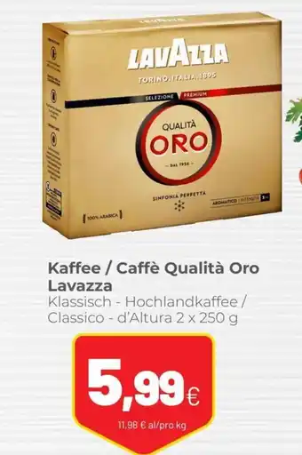 Coop Lavazza Kaffee / Caffè Qualità Oro Klassisch - Hochlandkaffee / Classico - d'Altura 2x 250 g offerta