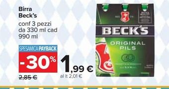 Carrefour Iper Birra beck's offerta