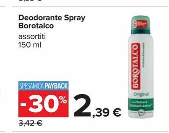 Carrefour Iper Deodorante spray borotalco offerta