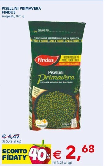 Esselunga Pisellini Primavera Findus surgelati, 825 g offerta