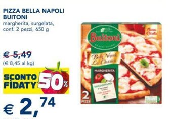 Esselunga Pizza Bella Napoli Buitoni margherita, surgelata, conf. 2 pezzi, 650 g offerta