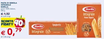 Esselunga Pasta Di Semola Integrale Barilla grano 100% italiano, 500 g offerta