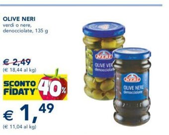 Esselunga Olive Neri verdi o nere, denocciolate, 135 g offerta