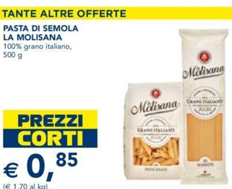 La Molisana Pasta Di Semola 100 grano italiano, 500 g offerta di Esselunga