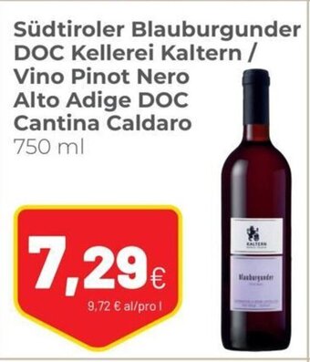 Coop Südtiroler Blauburgunder DOC Kellerei Kaltern / Vino Pinot Nero Alto Adige DOC Cantina Caldaro 750 ml offerta