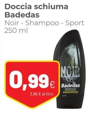 Coop Badedas Doccia schiuma Noir - Shampoo - Sport 250 ml offerta