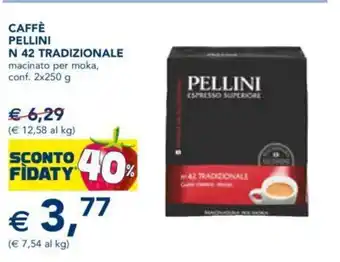 Esselunga Pellini Caffè N 42 Tradizionale macinato per moka, conf. 2 x 250 g offerta
