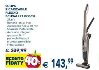 Esselunga BOSCH Scopa Ricaricabile Flexxo BCH3ALL21 offerta