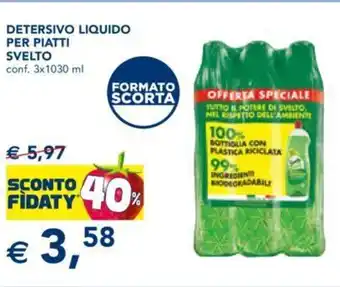 Esselunga Detersivo Liquido Per Piatti Svelto conf. 3x1030 ml offerta
