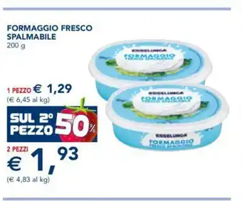 Esselunga Formaggio Fresco Spalmabile 200 g 2 pezzi offerta