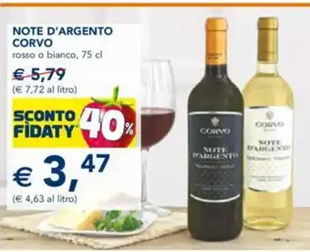 Esselunga Note D'Argento Corvo rosso o bianco, 75 cl offerta