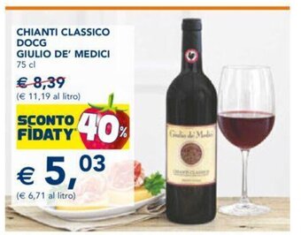 Esselunga Chianti Classico Docg Giulio De' Medici 75 cl offerta