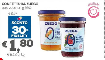 Pan Zuegg Confettura zero zuccheri g.220 offerta