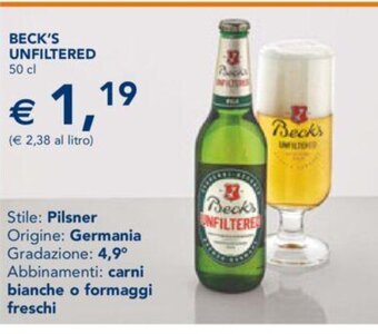 Esselunga Beck's Unfiltered 50 cl offerta