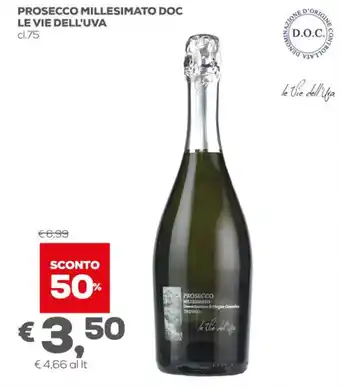 Pan Le Vie Dell'Uva Prosecco Millesimato DOC cl.75 offerta