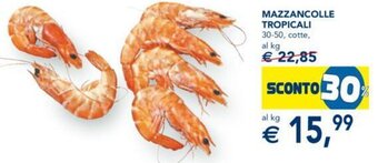 Esselunga Mazzancolle Tropicali 30-50, cotte al kg offerta