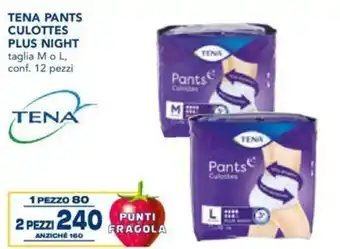 Esselunga Tena Pants Culottes Plus Night M o L .12 pezzi 2 pezzi offerta