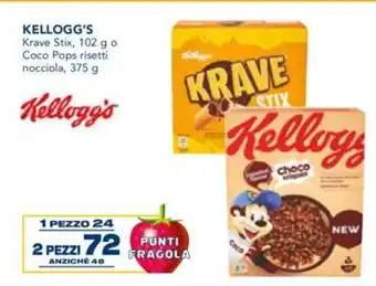 Esselunga Kellogg's Krave Stix, 102 g o Coco Pops risetti nocciola, 375 g 2 pezzi offerta