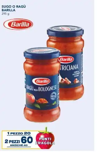 Esselunga Barilla Sugo o Ragù 295 g 2 pezzi offerta