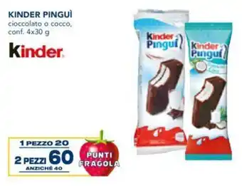 Esselunga Kinder Pinguì 4 x 30 g 2 pezzi offerta