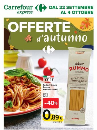 Carrefour Express Pasta di Semola Rummo Formati Assortiti 500 g offerta
