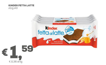 Pan Kinder Fetta Latte x5/g.140 offerta