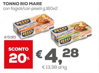 Pan Rio Mare Tonno con fagioli/con piselli g.160x2 offerta