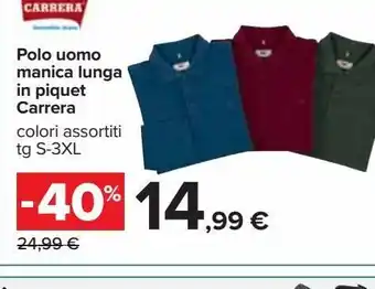 Carrefour Iper Polo uomo manica lunga carraro offerta