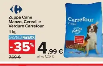Carrefour Market Zuppa cane manzo, cereali e verdure carrefour 4 kg offerta