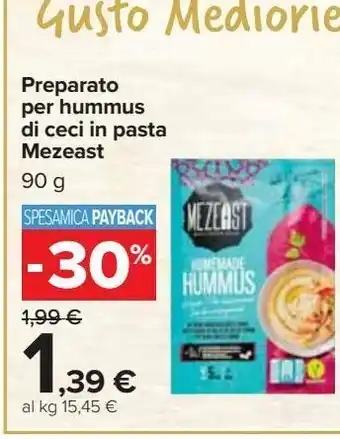 Carrefour Iper Preparato per hummus di ceci in pasta mezeast 90 g offerta
