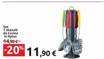 Carrefour Market Set 7 utensili da cucina in nylon offerta