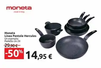 Carrefour Market Padella cm 24 linea pentole hercules moneta offerta