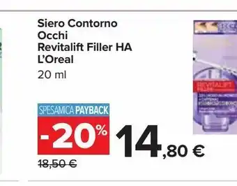 Carrefour Iper Siero contorno occhi l'oreal offerta
