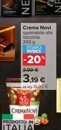 Carrefour Market Crema novi spalmabile alla nocciola g 200 offerta