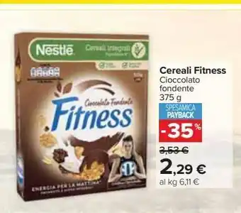 Carrefour Market Cereali fitness cioccolato fondente 375g offerta