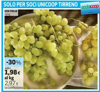 Coop Uva italia offerta