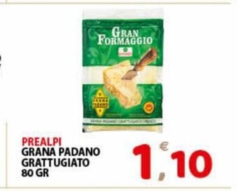 Premium Supermercati Prealpi Grana Padano Grattugiato 80 gr offerta