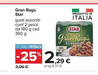 Carrefour Iper Gran ragu star offerta