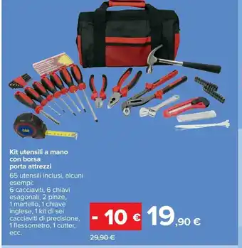 Kit utensili a mano con borsa porta attrezi
