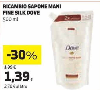 Coop Ricambio sapone mani fine silk dove offerta